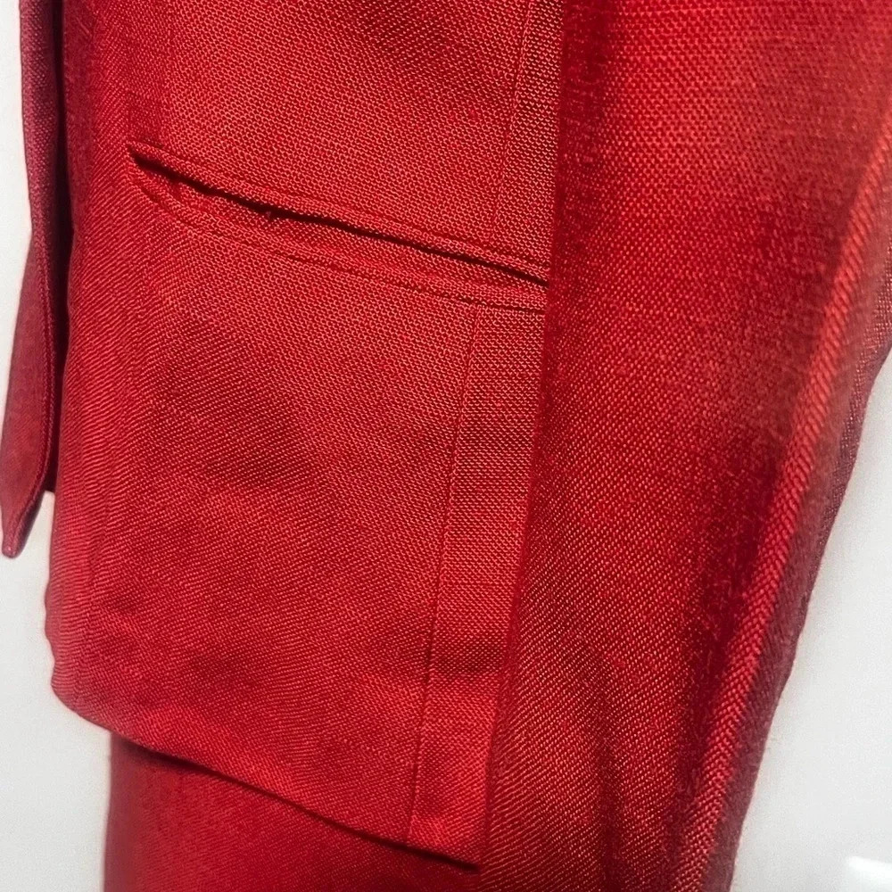 Vintage Diane Von Furstenberg Double Asymmetrical Button Orange Two Piece Suit - Picture 6 of 16